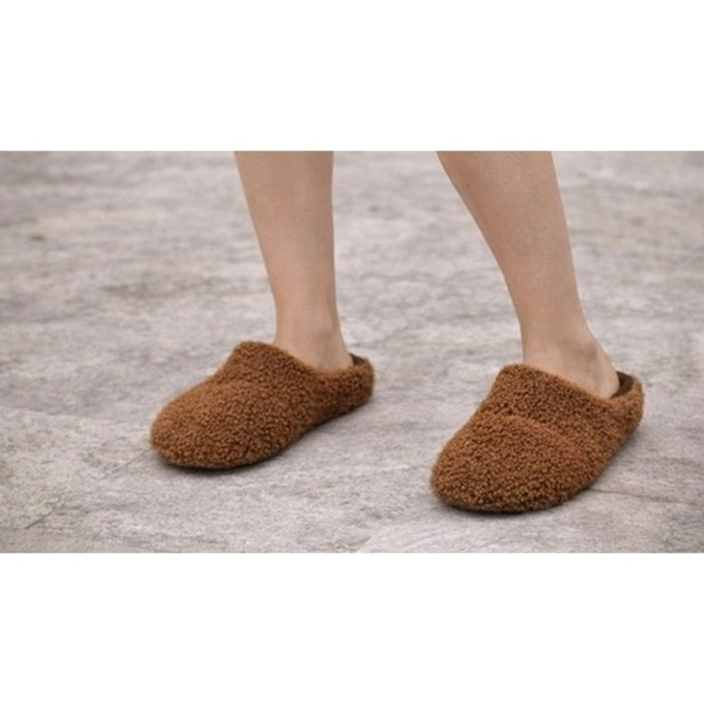 PINK Victoria's Secret‎ Sherpa Lined Clog Slippers Slides Brown M 7-8